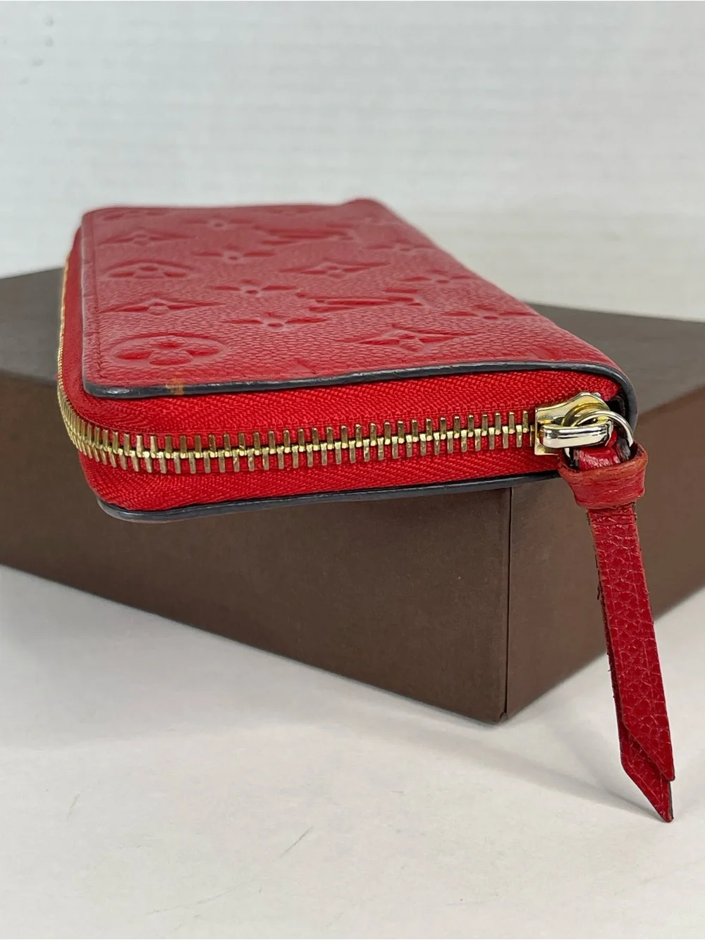 Louis Vuitton Cerise Monogram Empreinte Zippy Wallet With Dust Bag and Box